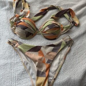 River Island Geometric Bikini Set
